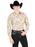 Camisa Vaquera de Hombre El General Manga Larga Broche Casual en 65% Poliéster 35% Algodón Color Khaki 44324