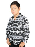 Camisa Vaquera de Niño El Señor de los Cielos Manga Larga Broche Casual en 97% Algodón 3% Lycra Color Negro/Blanco 44444