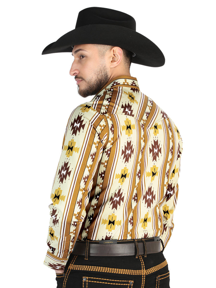 Camisa Vaquera de Hombre El Señor de los Cielos Manga Larga Broche Casual en 97% Algodón 3% Lycra 44471