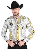 Camisa Vaquera de Hombre El Señor de los Cielos Manga Larga Broche Casual en 97% Algodón 3% Lycra Color Gris 44473