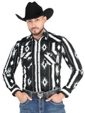 Camisa Vaquera de Hombre El Señor de los Cielos Manga Larga Broche Casual en 97% Algodón 3% Lycra Color Negro 44475