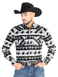 Camisa Vaquera de Hombre El Señor de los Cielos 23-55 Manga Larga Broche en 97% Algodón 3% Lycra Color Negro 44483