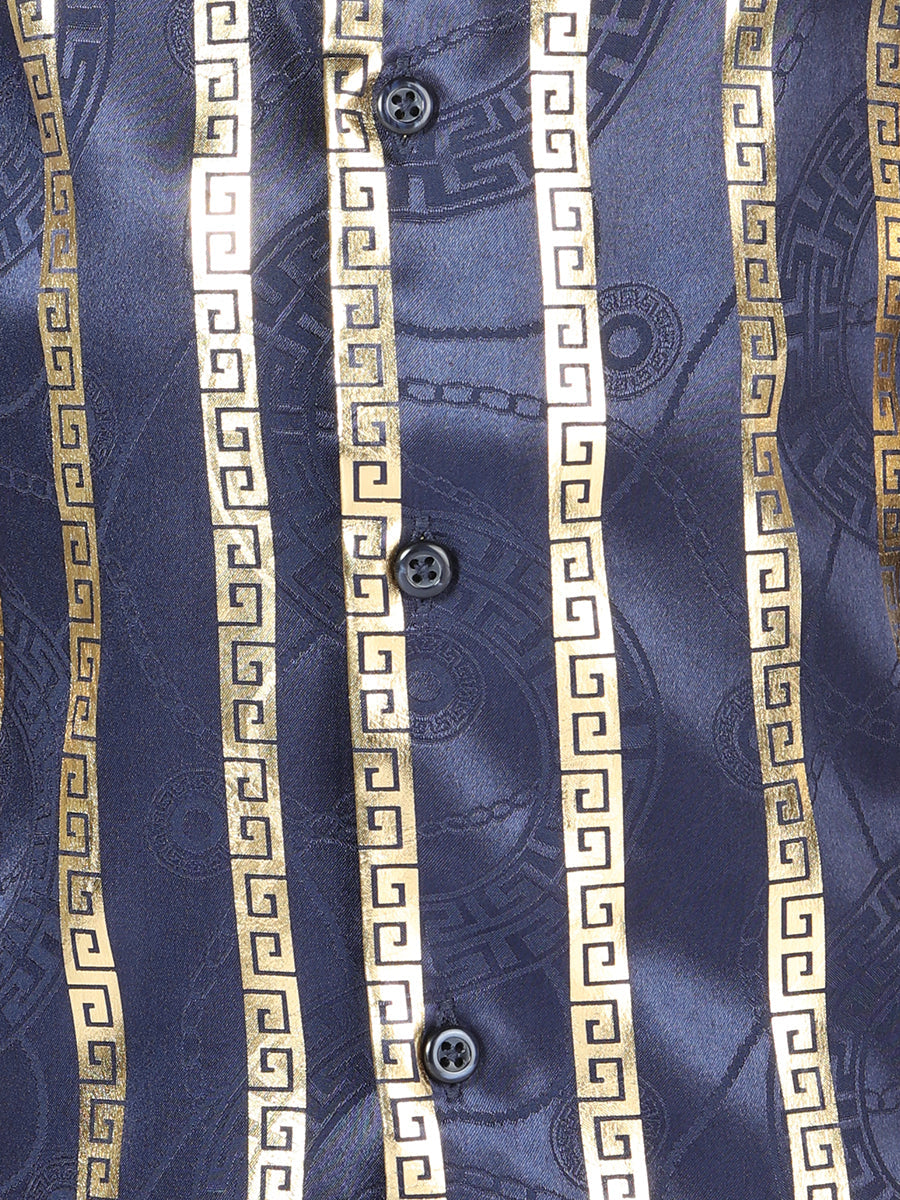 Camisa Vaquera de Niño El Señor de los Cielos Manga Larga Casual en 97% Poliéster 3% Spandex Color Negro/Oro 44571