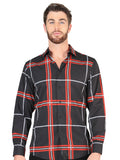 Camisa Vaquera de Hombre El Señor de los Cielos Manga Larga Casual en 97% Poliéster 3% Spandex Color Negro 44605