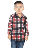 Camisa Vaquera de Niño El Señor de los Cielos Manga Larga Casual en 97% Algodón 3% Spandex Color Blanco/Rojo 44741