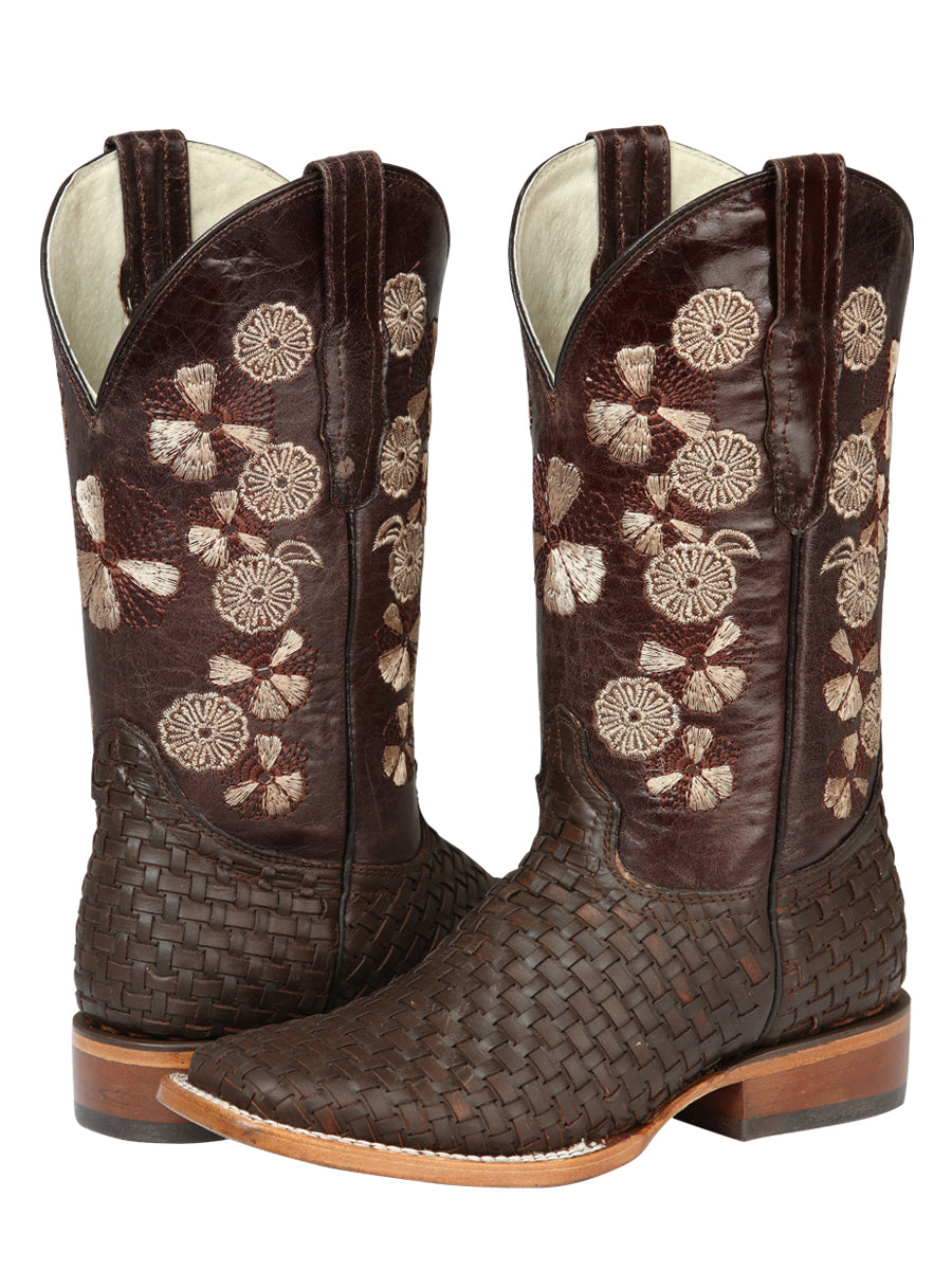 Bota Vaquera de Mujer El General Rodeo en Piel Crazy Color Café 44855