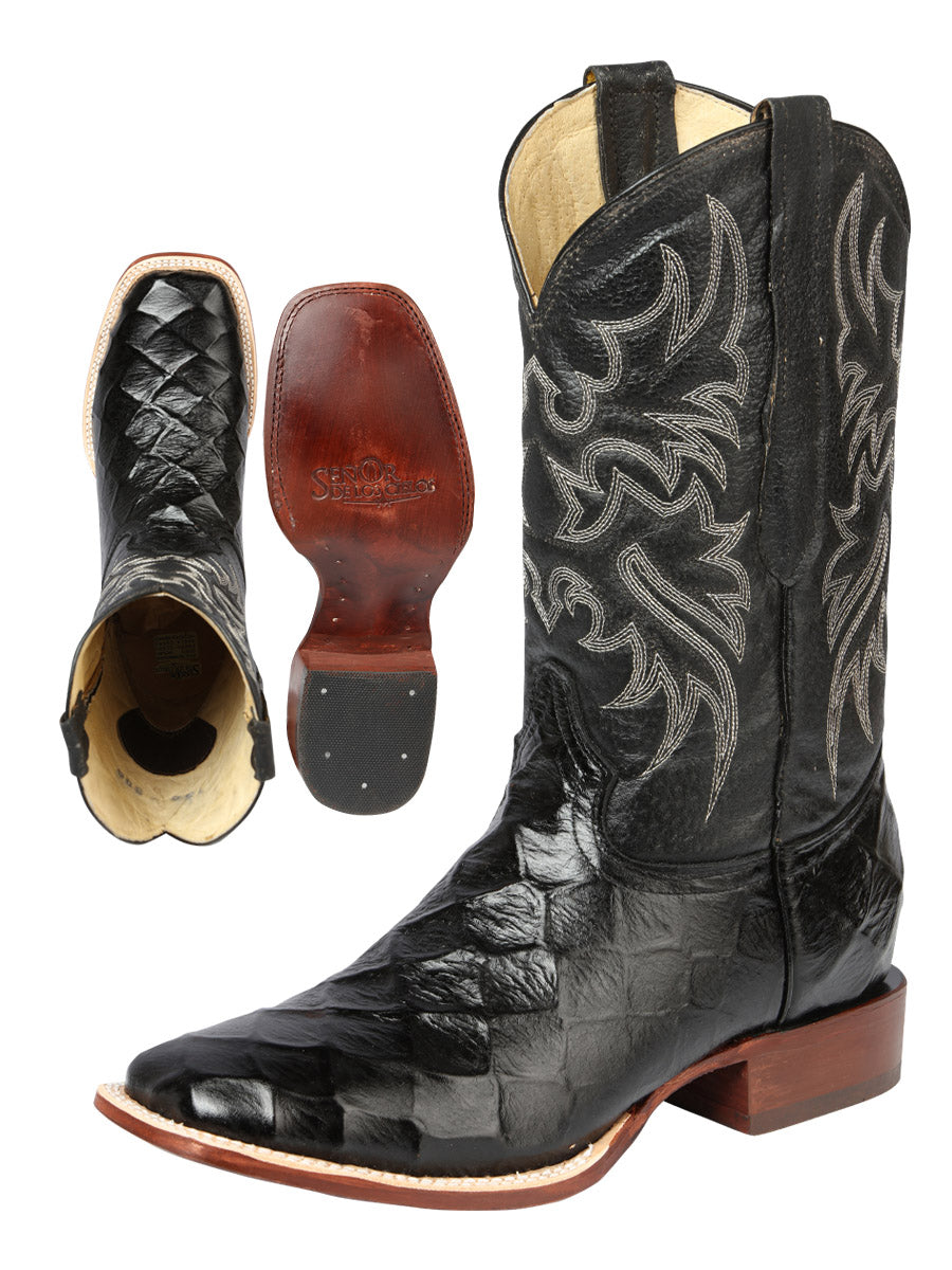 Bota Vaquera de Hombre El Señor de los Cielos en Piel Color Negro 44932