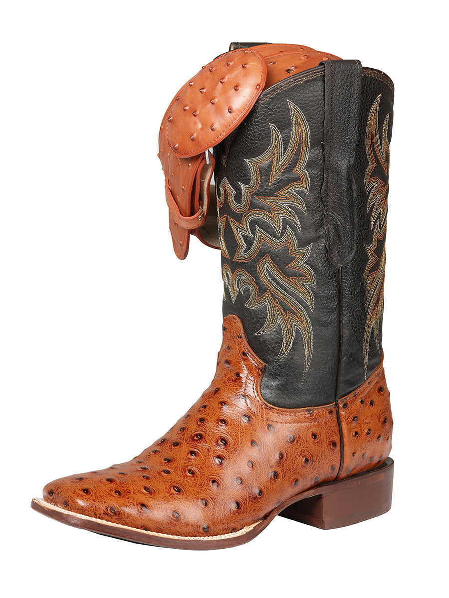 Bota Vaquera de Hombre El Señor de los Cielos Rodeo en Piel Color Cognac 44936