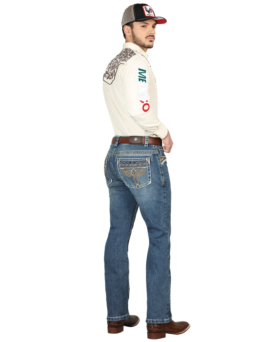 Pantalón de Mezclilla de Hombre Centenario Bootcut en Mezclilla Color Azul 44969
