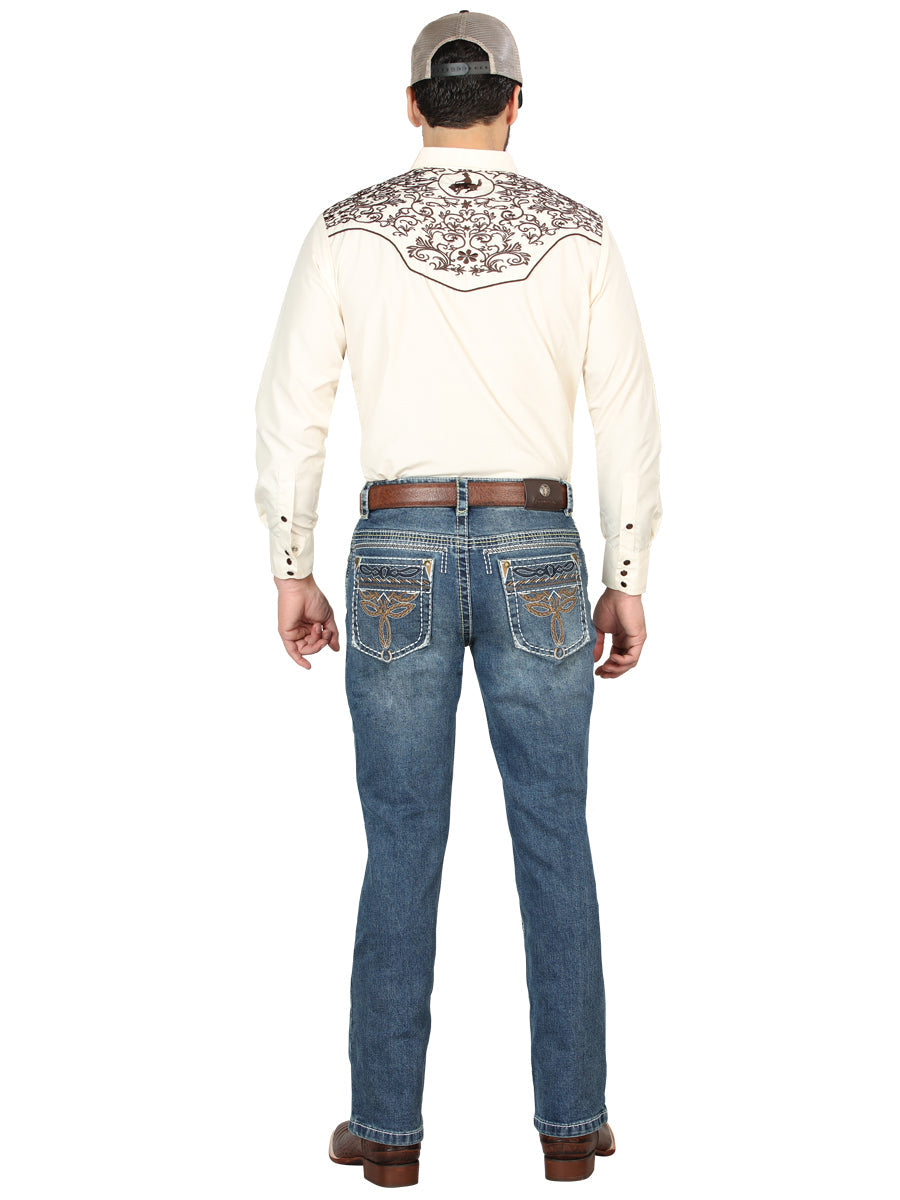 Pantalón de Mezclilla de Hombre Centenario Bootcut en Mezclilla Color Azul 44969