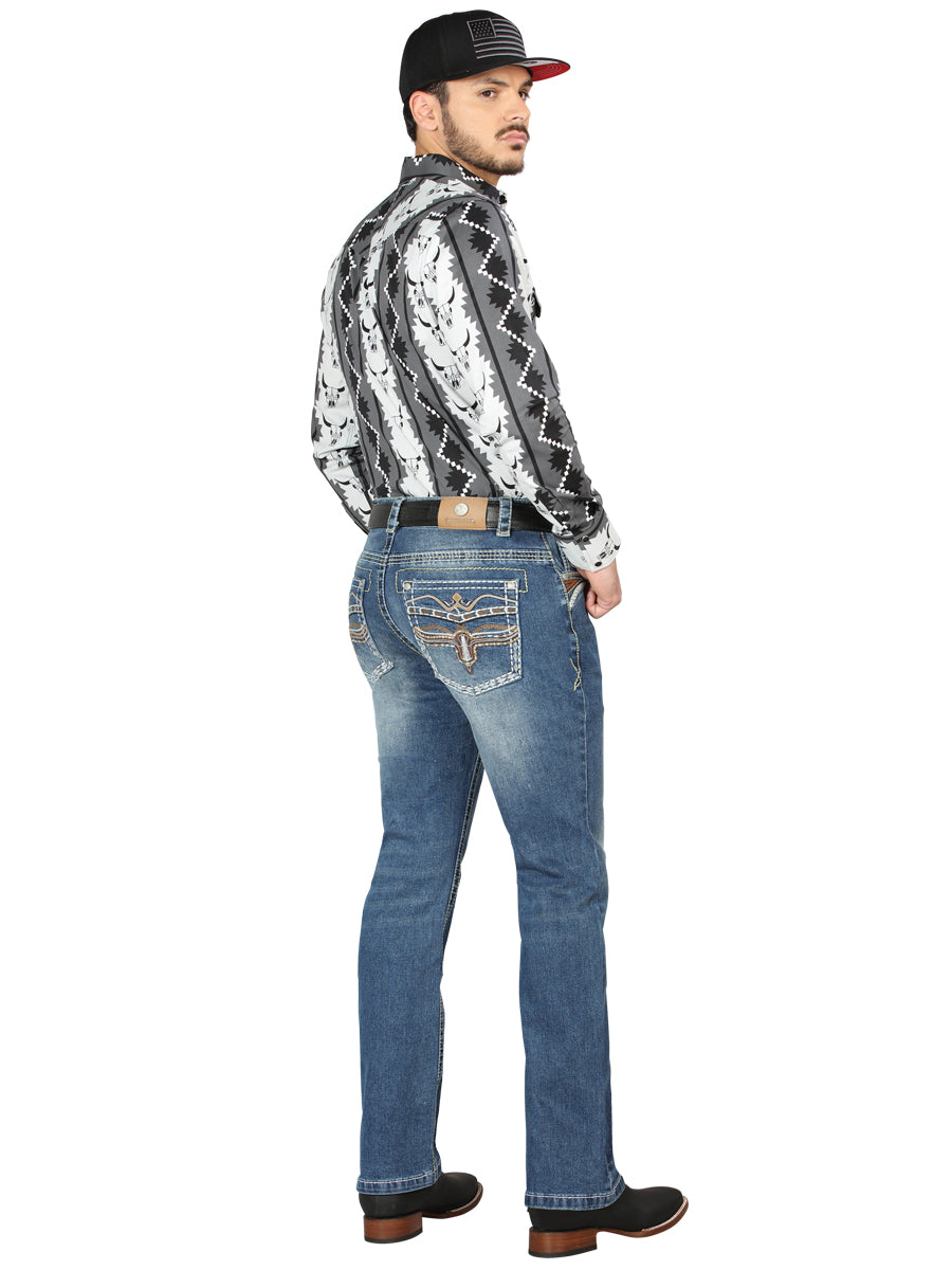 Pantalón de Mezclilla de Hombre Centenario Bootcut en Mezclilla Color Azul 44971