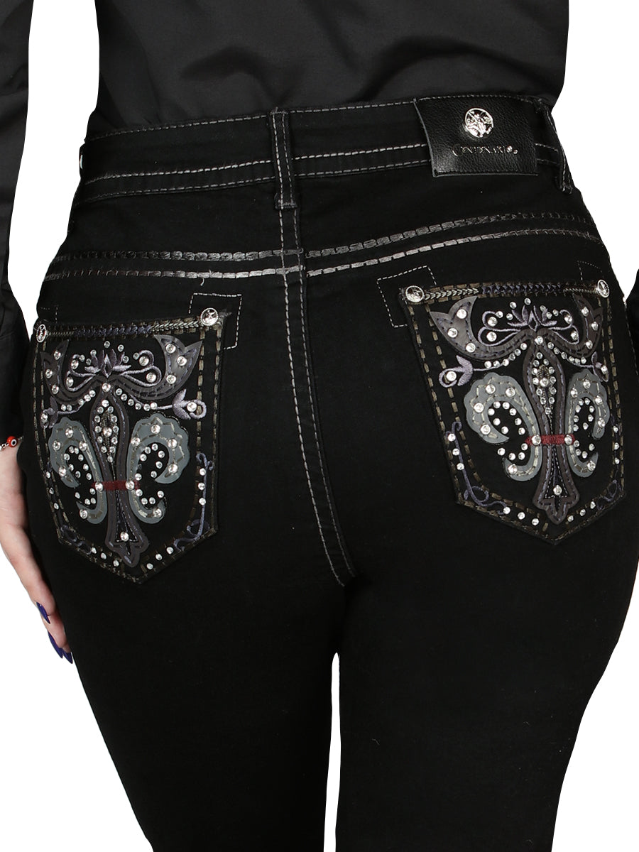 Pantalón de Mezclilla de Mujer Centenario Bootcut en Mezclilla Color Negro 45030