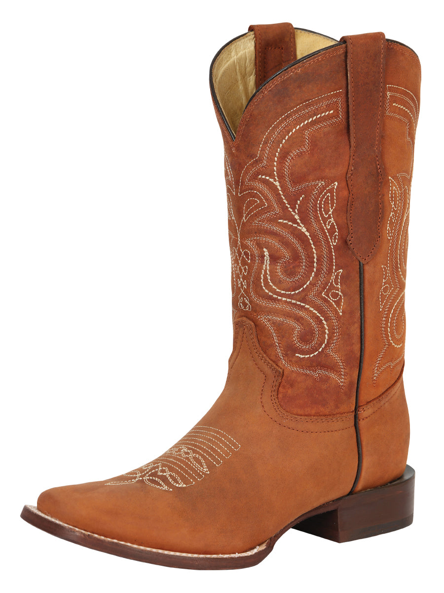 Bota Vaquera de Hombre El General Rodeo en Piel Crazy Color Cognac 45208
