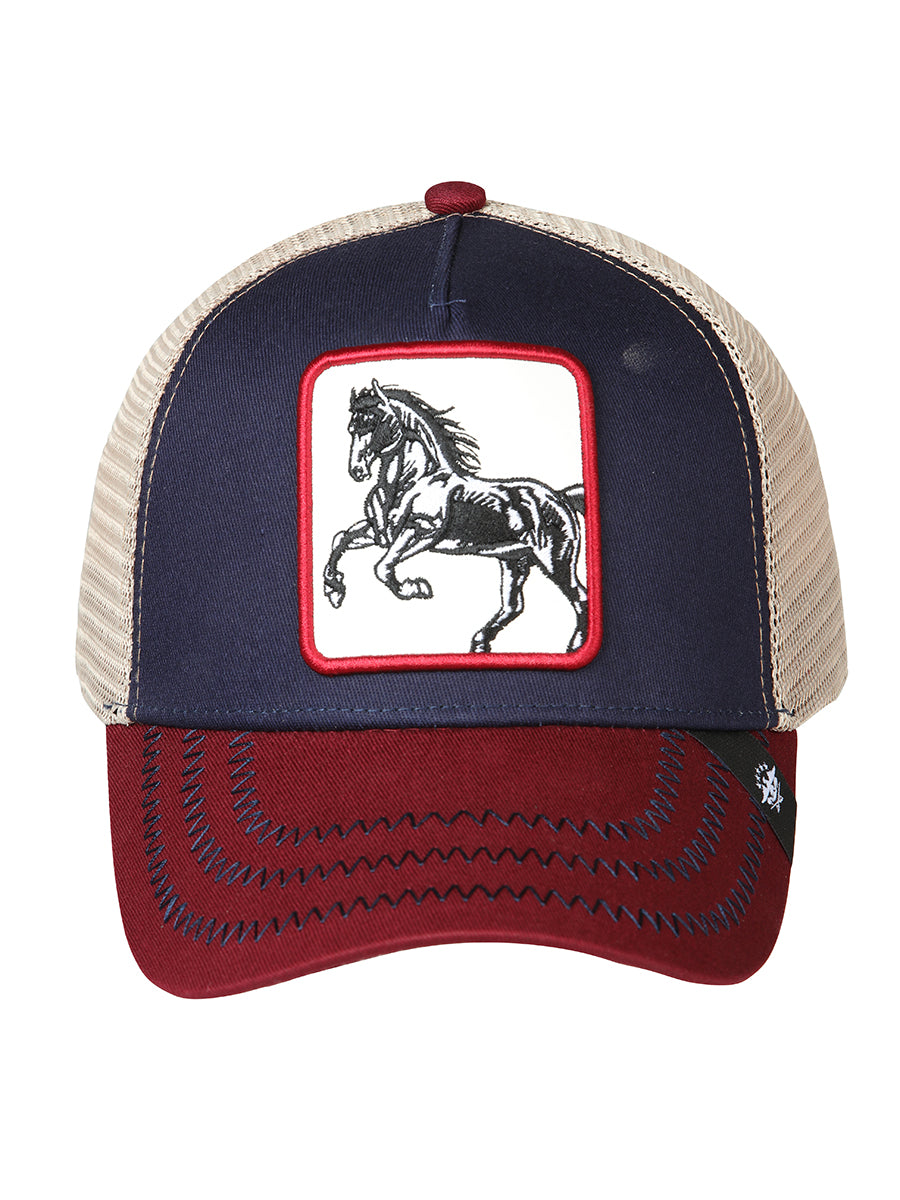 Sombrero Vaquero de Hombre El General en Tela Color Negro/Rojo/Blanco 45251