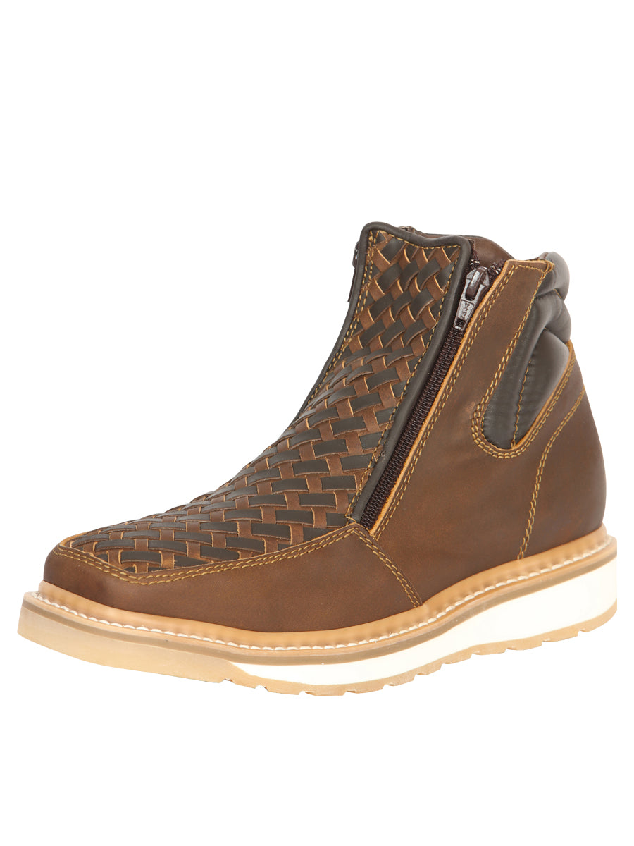 Botín Vaquero de Hombre El General Tobillo Trabajo en Piel Crazy Color Tan 45360