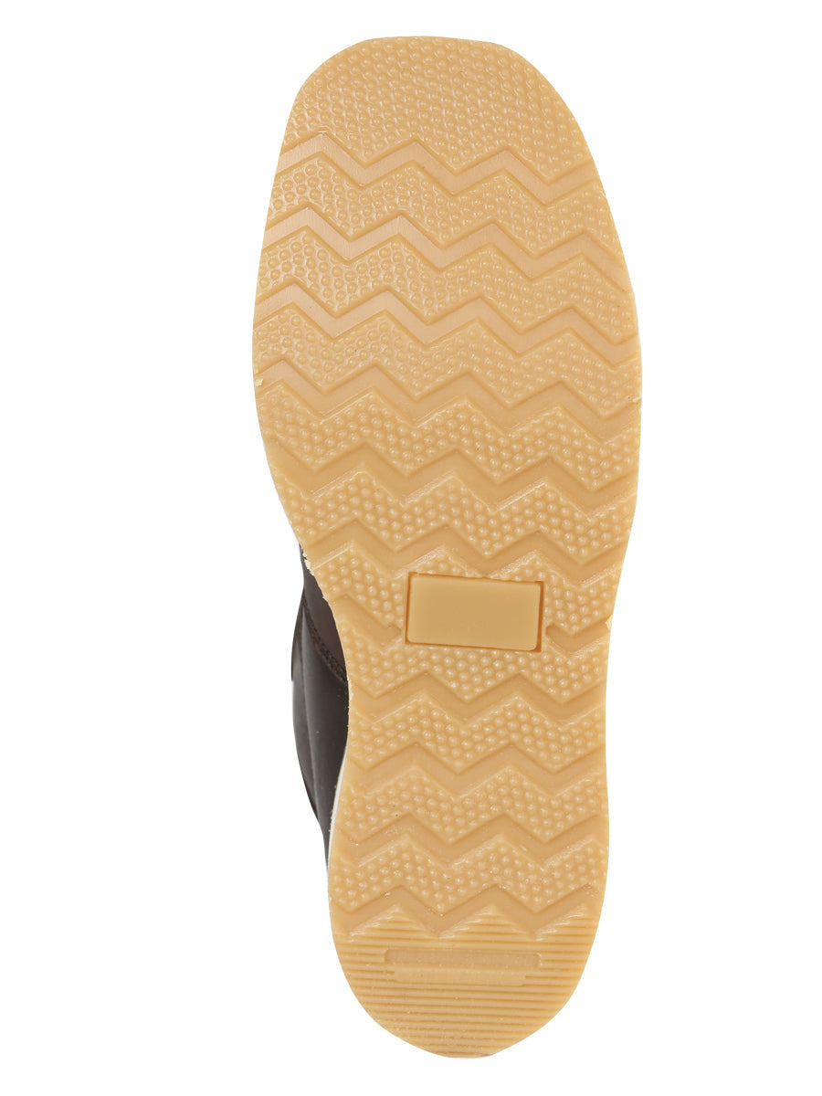 Sefeni Caballero Double Zipper Zapato Loco Piel - Choco El General Trabajo en Piel Crazy Color Chocolate 45395