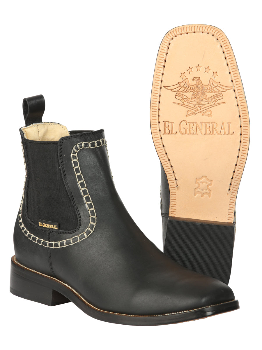 Botín Vaquero de Hombre El General Tobillo en Piel Color Negro 45420