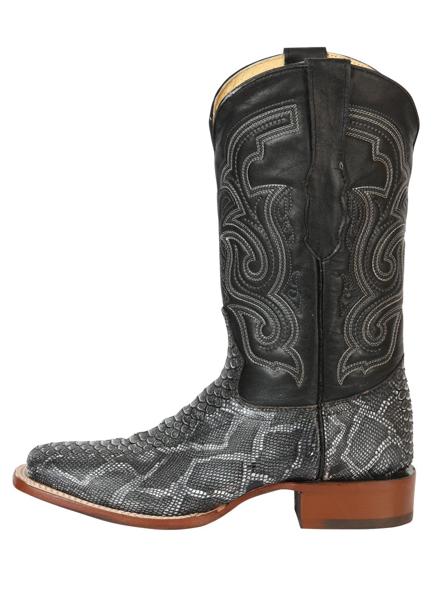 Bota Vaquera de Hombre El General Rodeo en Piel Color Gris 45432