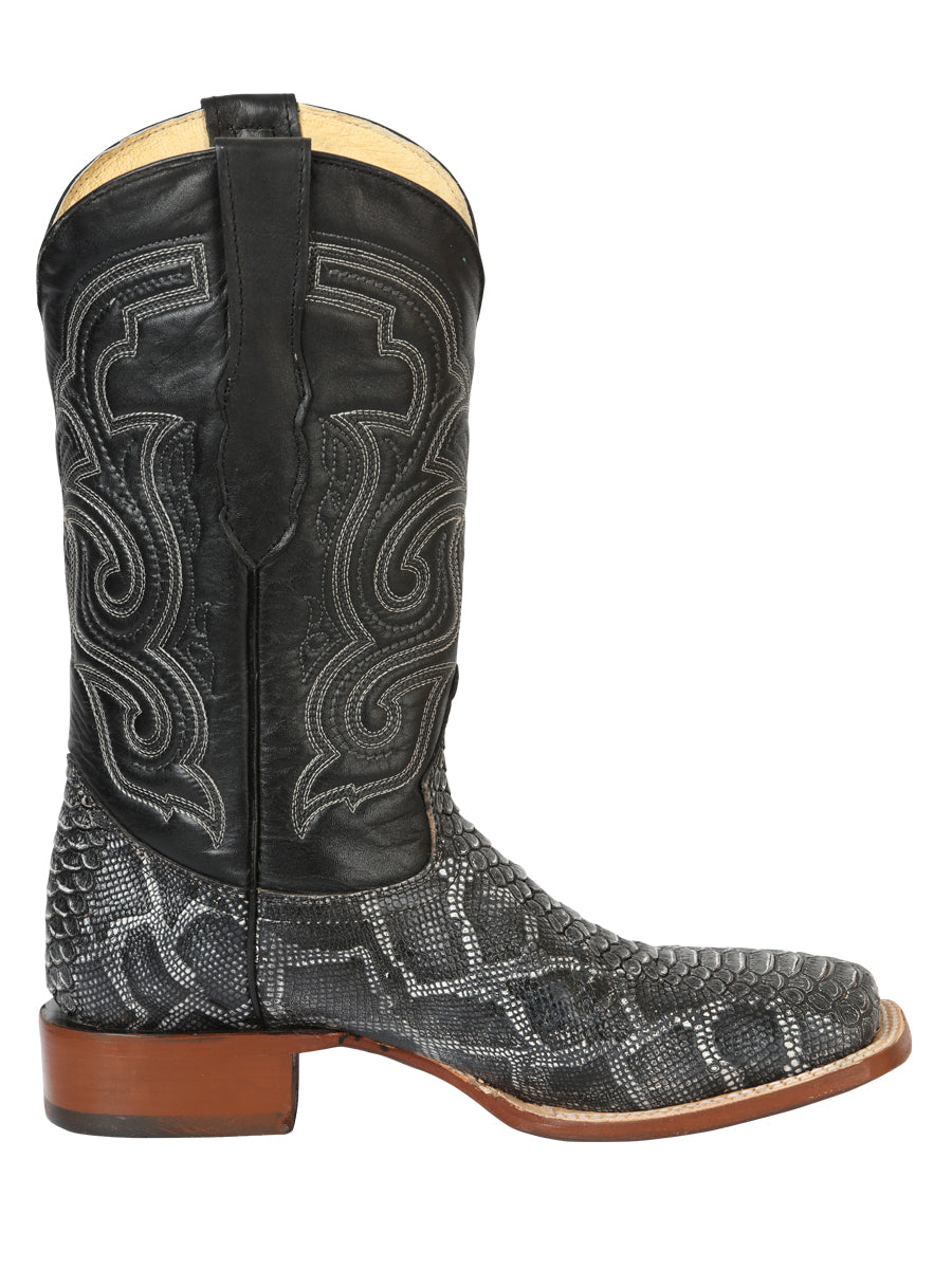 Bota Vaquera de Hombre El General Rodeo en Piel Color Gris 45432