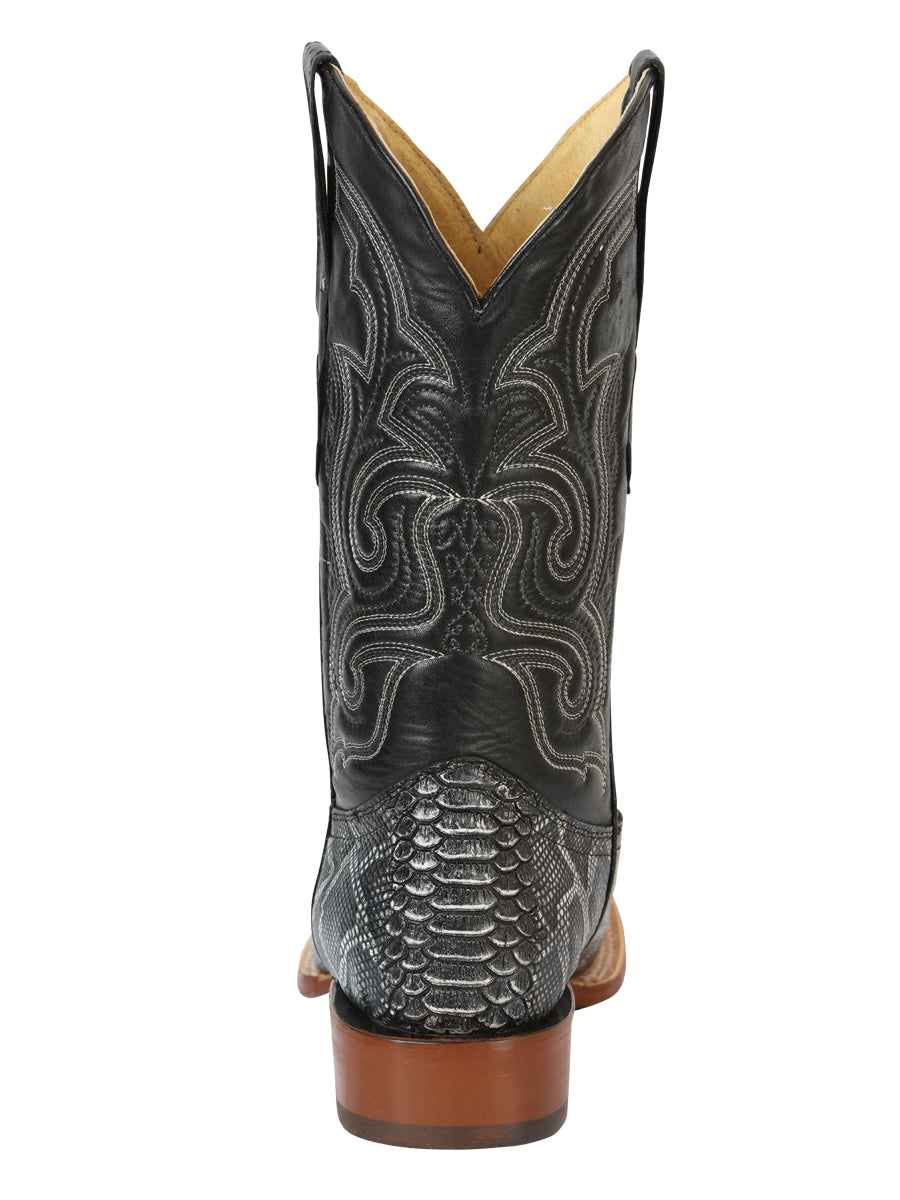 Bota Vaquera de Hombre El General Rodeo en Piel Color Gris 45432