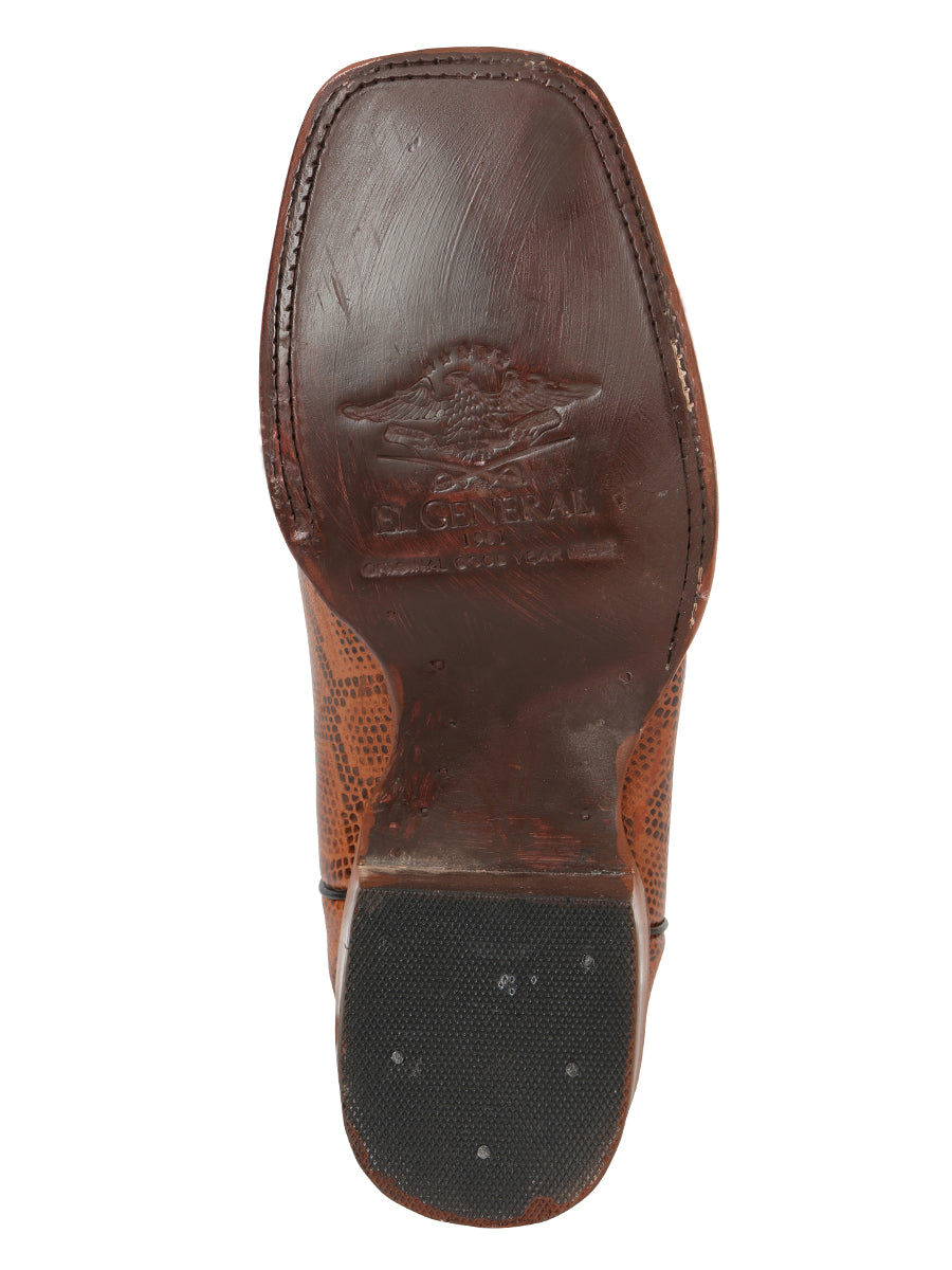 Bota Vaquera de Hombre El General Rodeo en Piel Color Cognac 45435