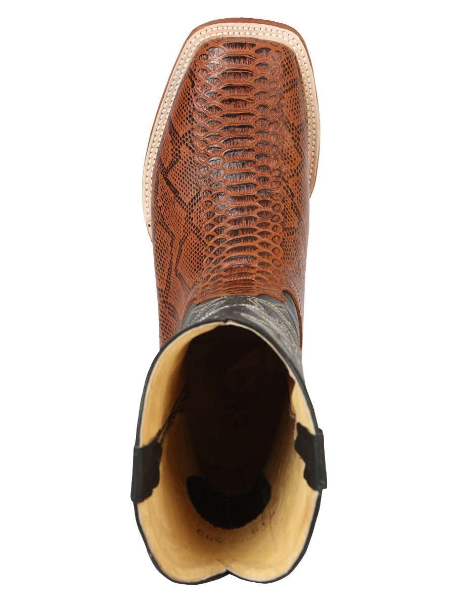 Bota Vaquera de Hombre El General Rodeo en Piel Color Cognac 45435