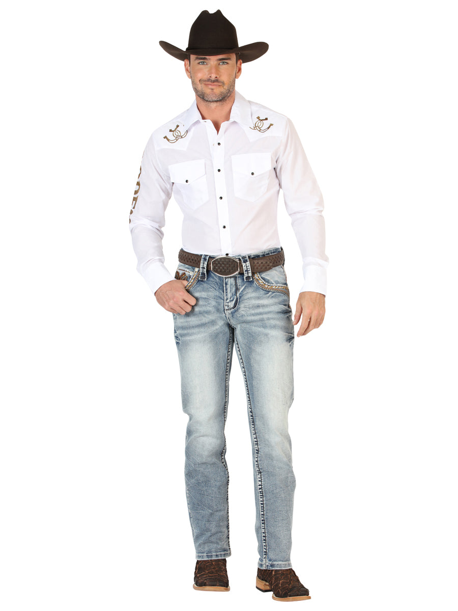 Pantalón de Mezclilla de Hombre Centenario en Mezclilla Color Azul Marino 45530