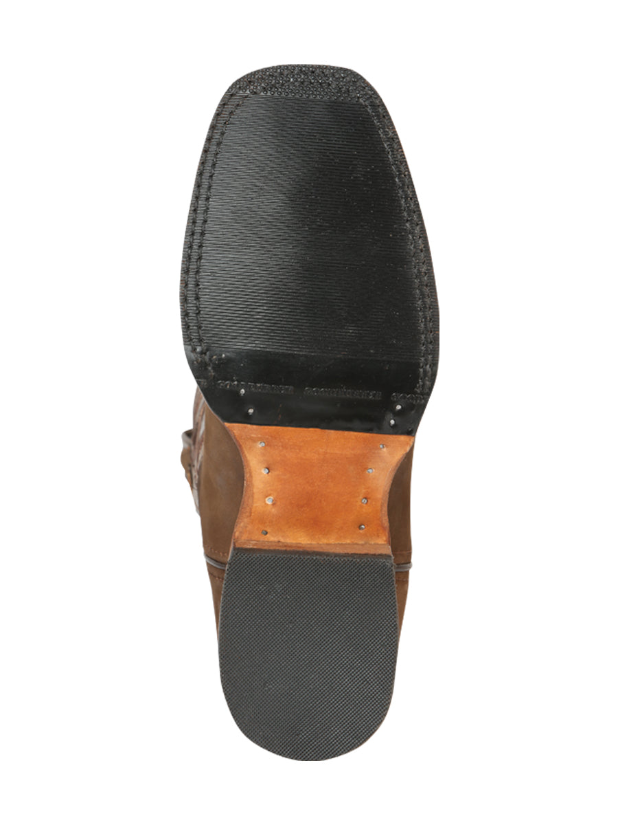 Bota Vaquera de Hombre El General Rodeo en Piel Nobuck Color Camel 45568
