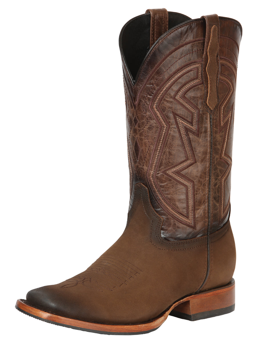 Bota Vaquera de Hombre El General Rodeo en Piel Nobuck Color Camel 45568