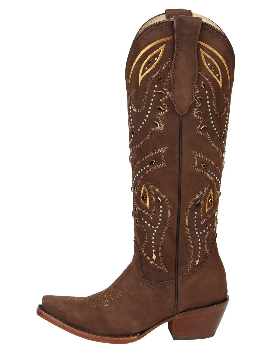 Bota Vaquera de Mujer El General Bordada Color Café 45792