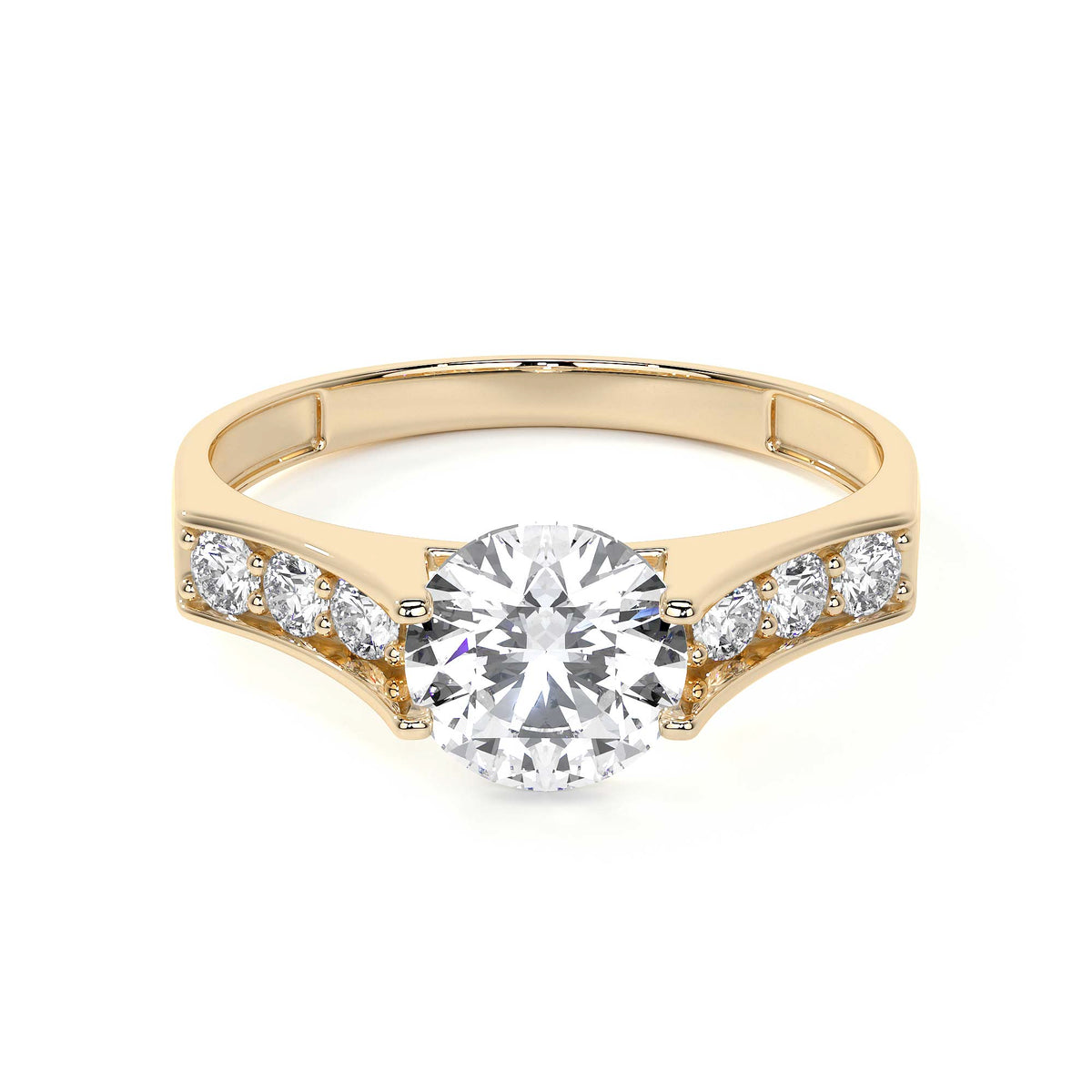 Anillo De Compromiso De Oro 10k Con Piedras Zirconia
