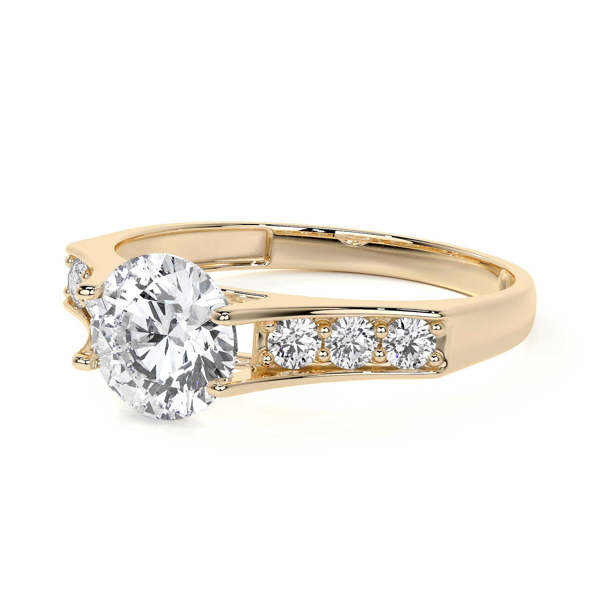 Anillo De Compromiso De Oro 10k Con Piedras Zirconia