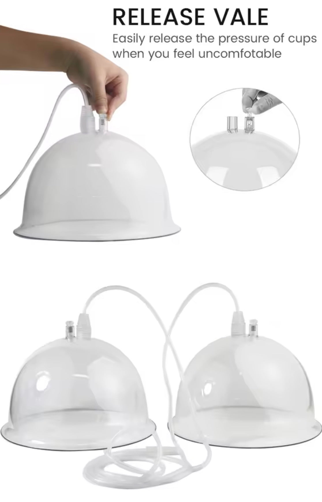 Copa de vacío para agrandar , senos, , y glúteos