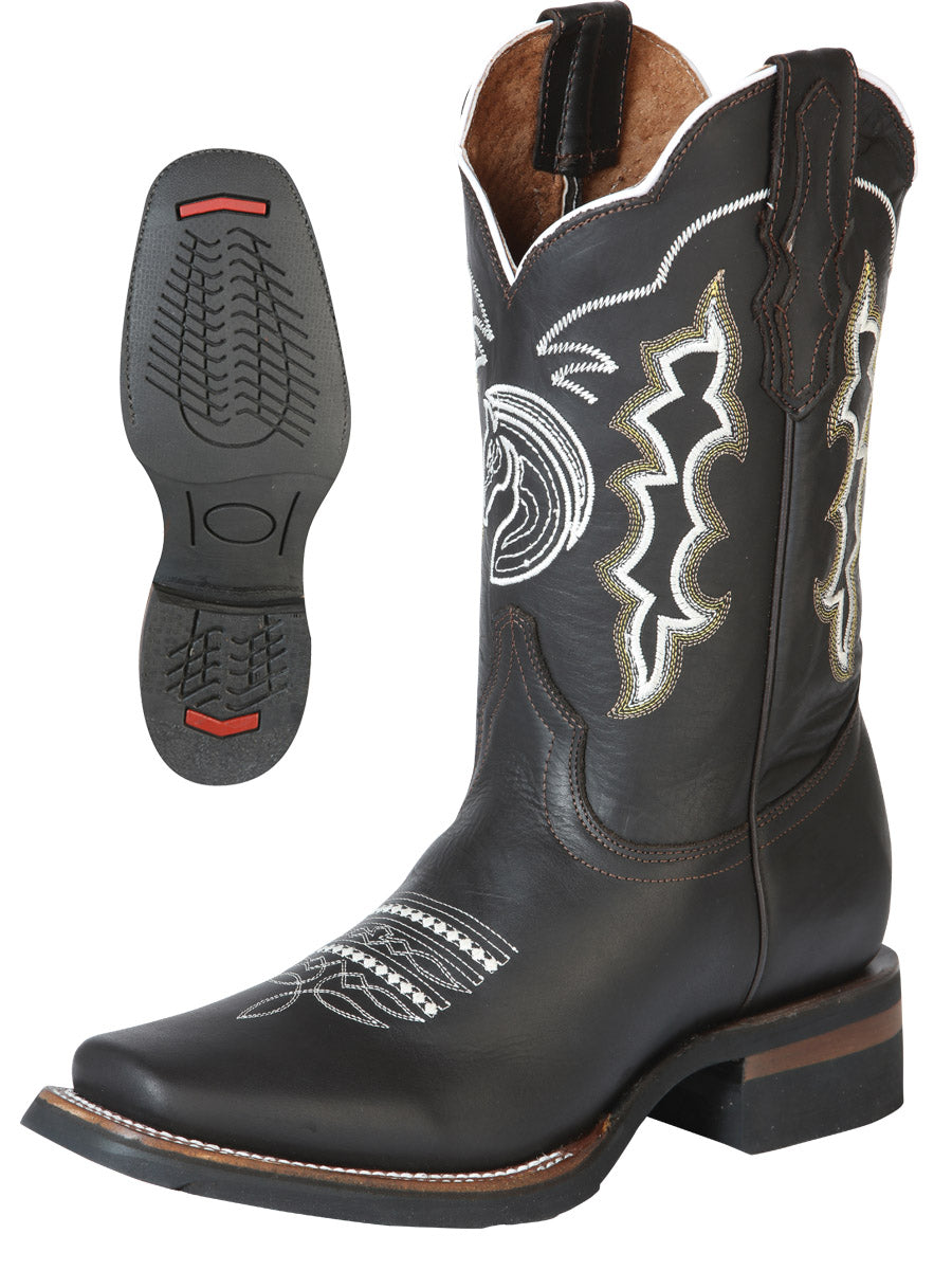 Bota Vaquera de Hombre El General Rodeo en Piel Crazy Color Chocolate 51114