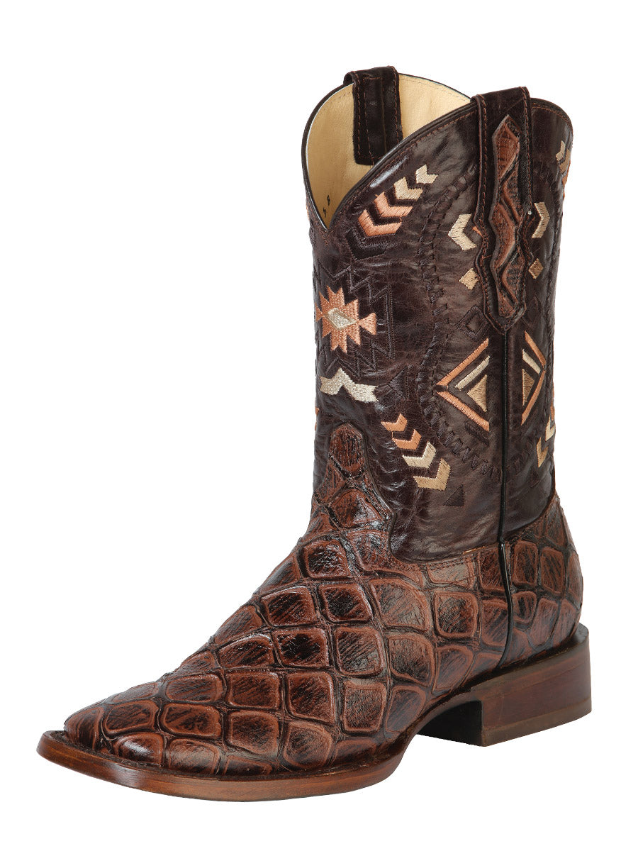 Bota Vaquera de Hombre El General Cab-imit-3-1 Rodeo en Piel Bovino Color Vino 51246