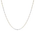 Cadena De Oro 14k Grano De Café Tricolor 1mm, 40 a 55 Cm