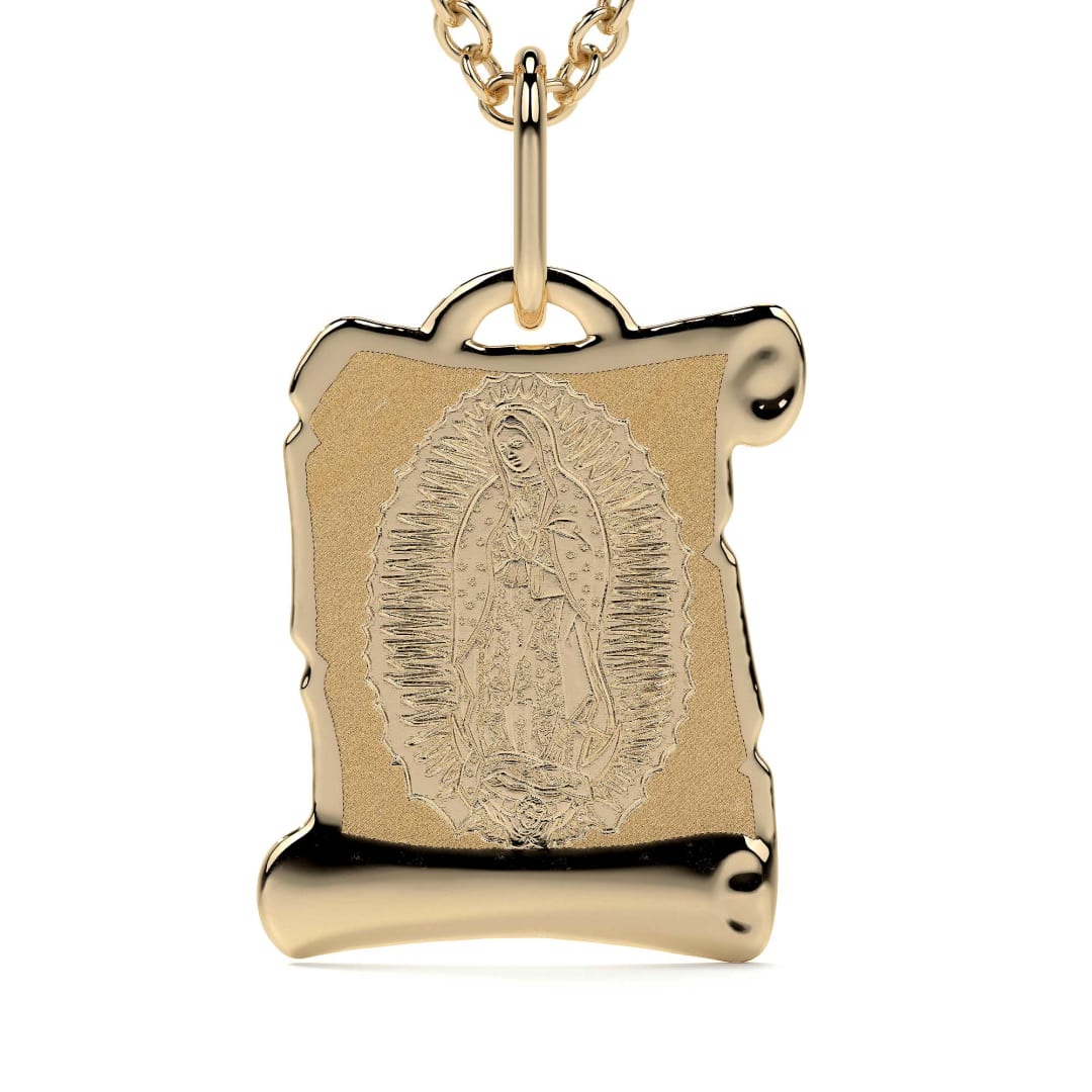 Medalla De Virgen Italiana De Oro De 10k