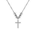 Collar De Cruz De Plata 925 Con Bola Diamantada De 45 Cm