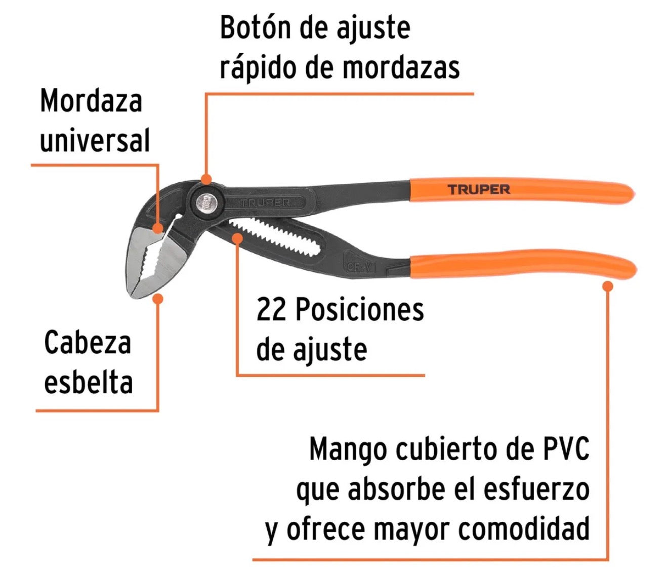 Pinza de extensión Truper 12”