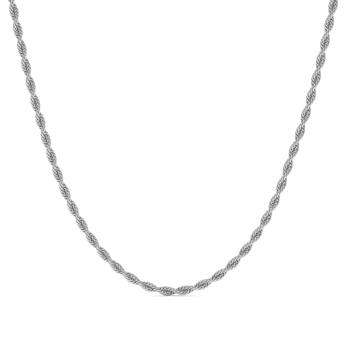 Cadena Torsal De Plata Ley 925 Diamantada De 55 Cm De 2mm