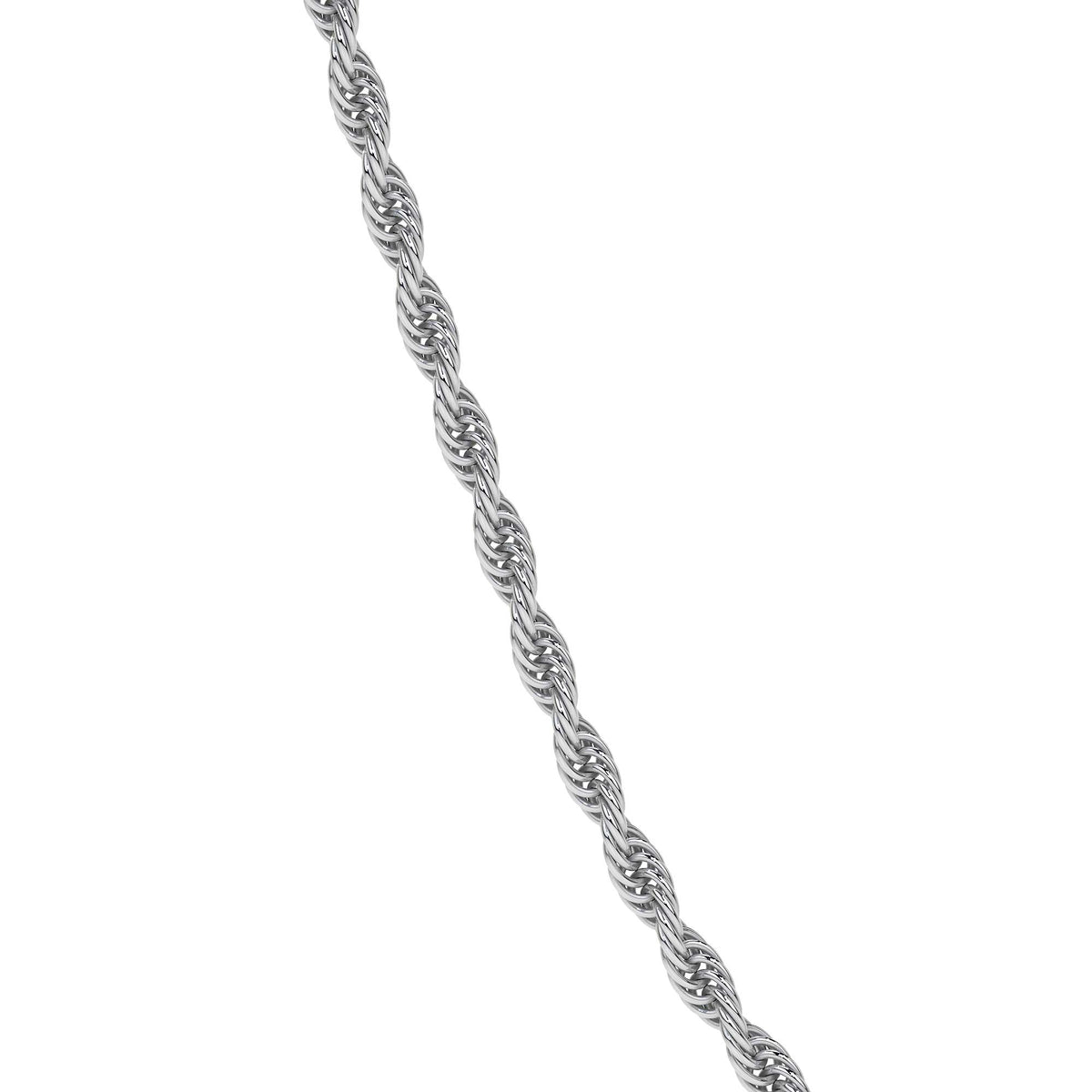 Cadena Torsal De Plata Ley 925 Diamantada De 55 Cm De 2mm