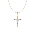 Dije De Cruz De Tubo Con Cristo Rodinado De Oro De 10k