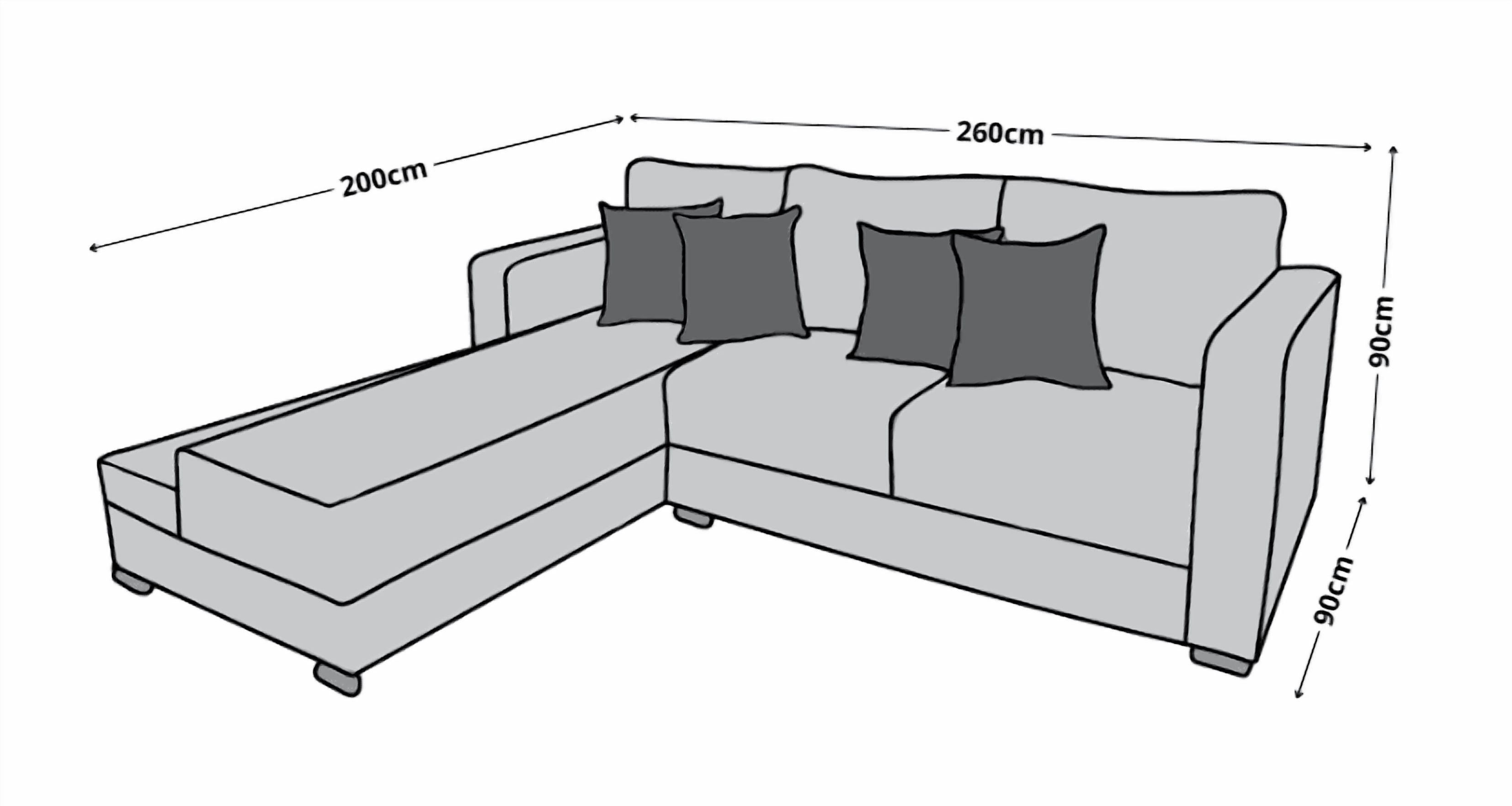 Sala esquinera El Bazar Store Aston 260x200 cm Gris Oxford Moderna en esquina