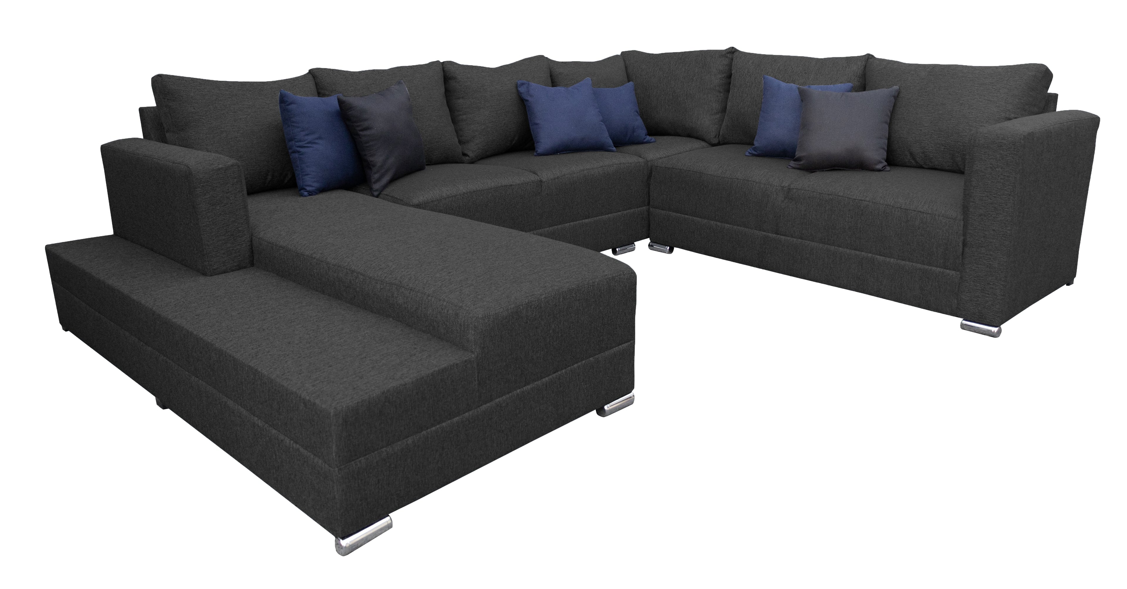 Sala esquinera en U El Bazar Store modelo Corbel gris oxford 4 salas en 1