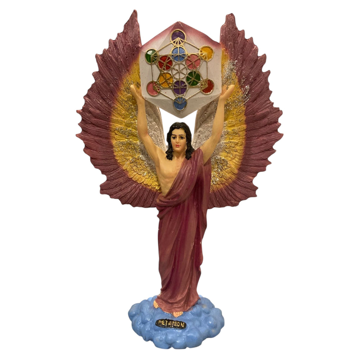 Metatron Arcangel Resina Nacional Pintado A Mano 32 Cm