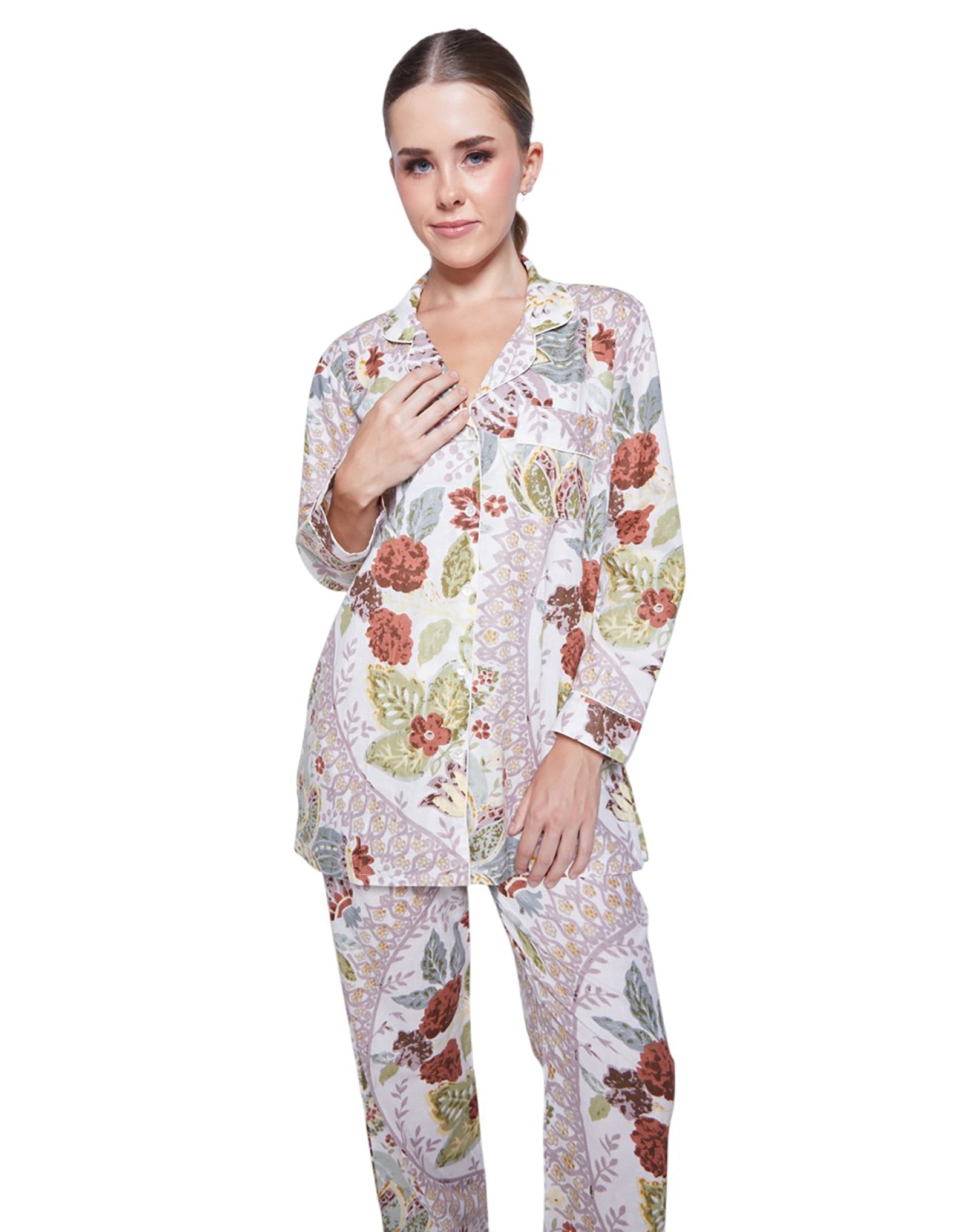 PIJAMA FOREST GREEN 2PZ 100% COTTON