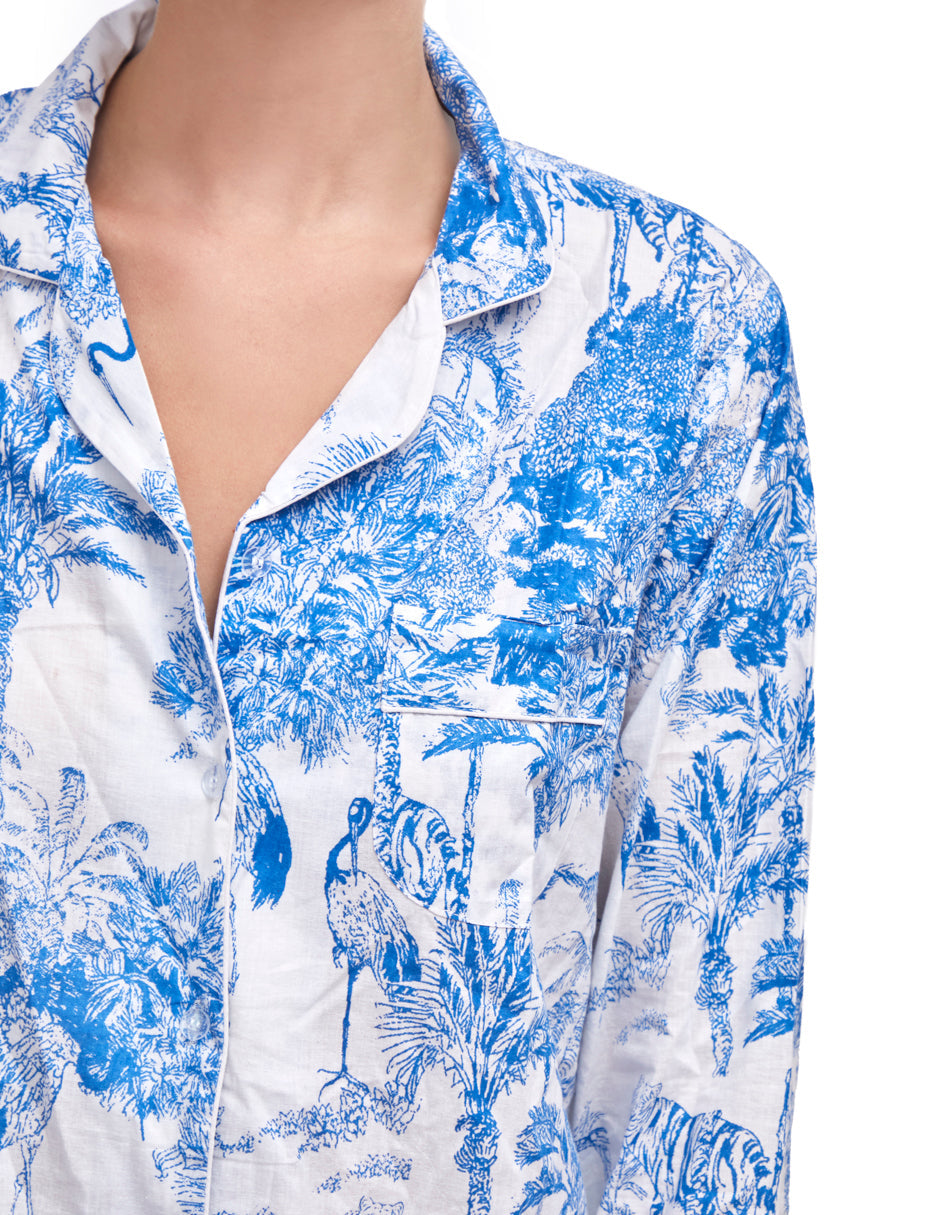 PIJAMA PARIS AZUL  2PZ 100% COTTON