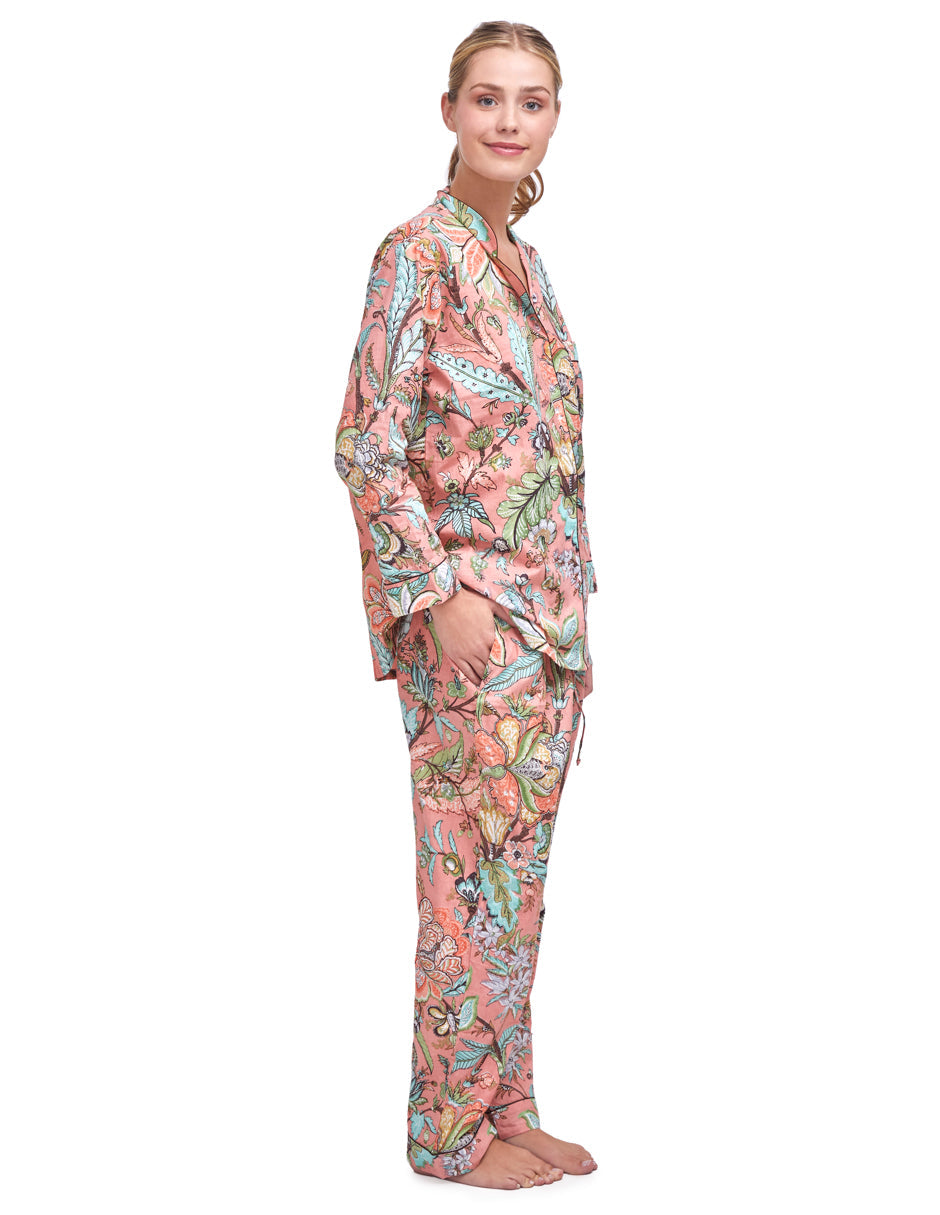 PIJAMA PEONY/ APRICOT  2PZ 100% COTTON