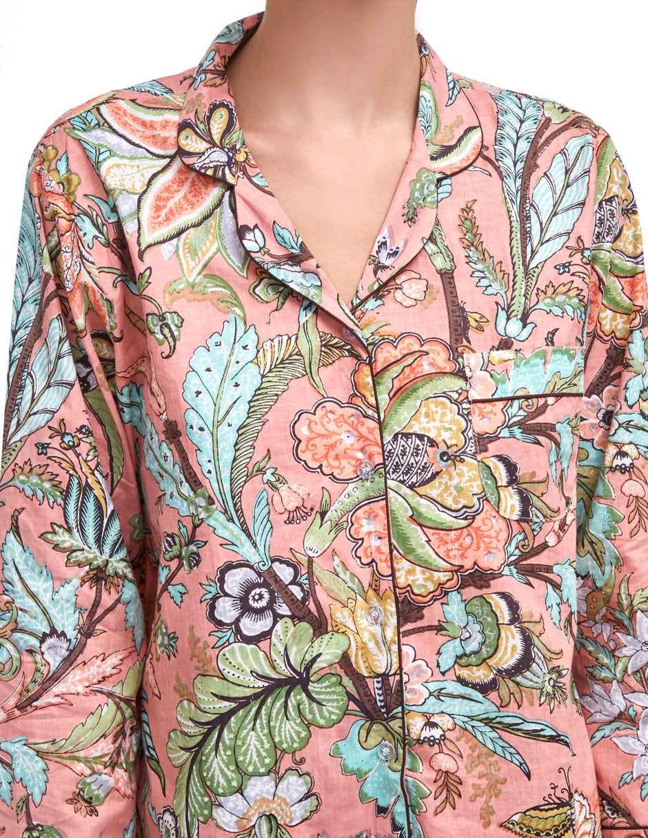 PIJAMA PEONY/ APRICOT  2PZ 100% COTTON