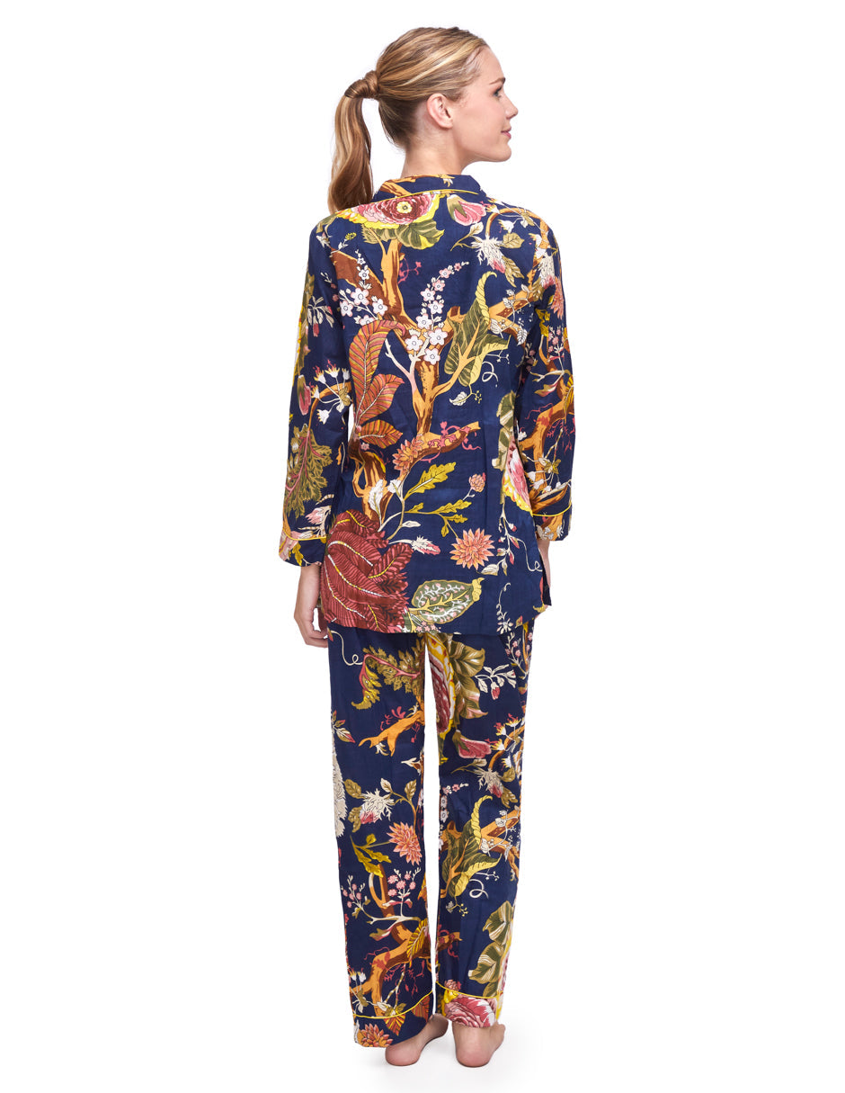 PIJAMA MAGNOLIA  DARK AZUL 2PZ 100% COTTON